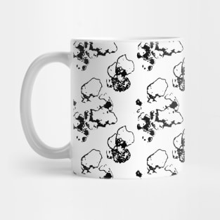 Black fragments, doodles on a white background Mug